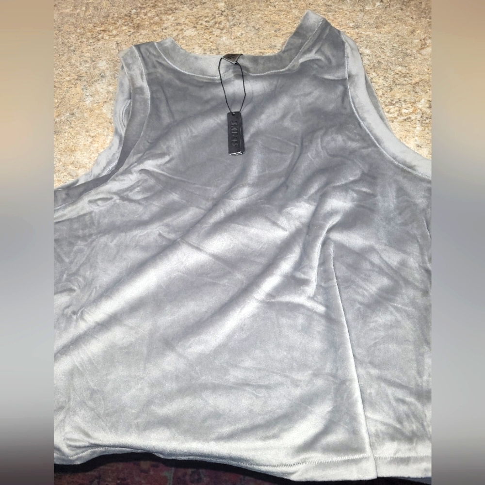 SKIMS Velour Crew Neck Tank Grey 3XL